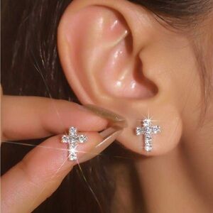 NWT 925 Silver Cross Earrings